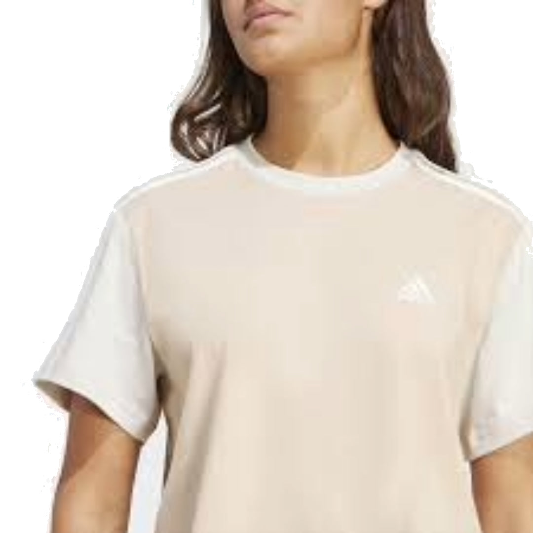 (WMNS) adidas Essentials 3-Stripes Single Jersey Crop Top Asia Sizing 'Beige White' IS1570