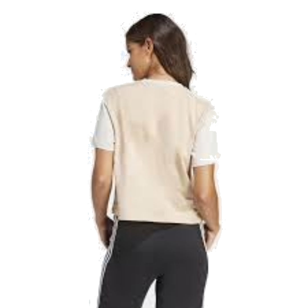 (WMNS) adidas Essentials 3-Stripes Single Jersey Crop Top Asia Sizing 'Beige White' IS1570