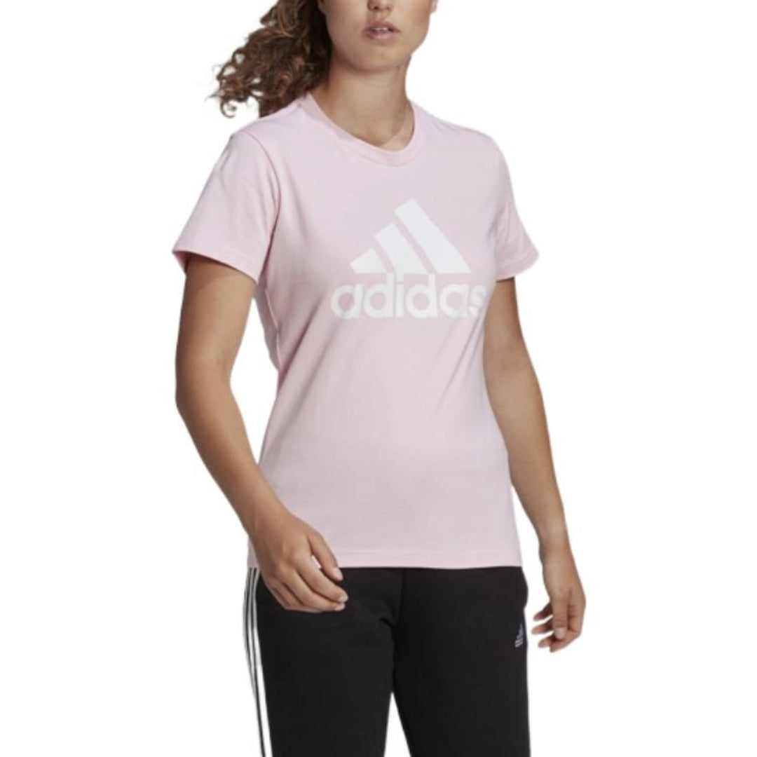 (WMNS) adidas Essentials Logo T-Shirt Asia Sizing 'Pink White' GL0726