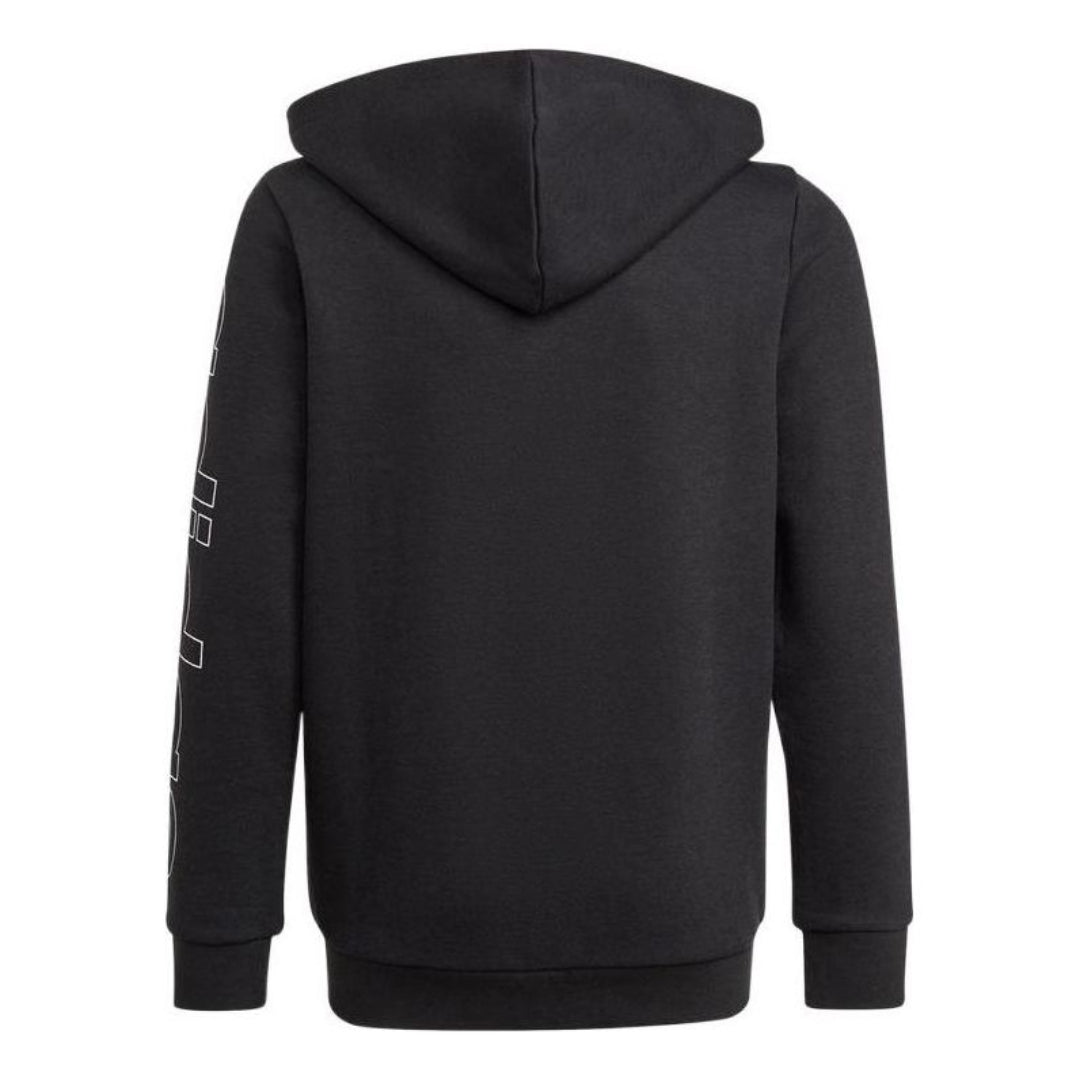 (GS) adidas Essentials Hoodie Asia Sizing 'Black White' GN4041