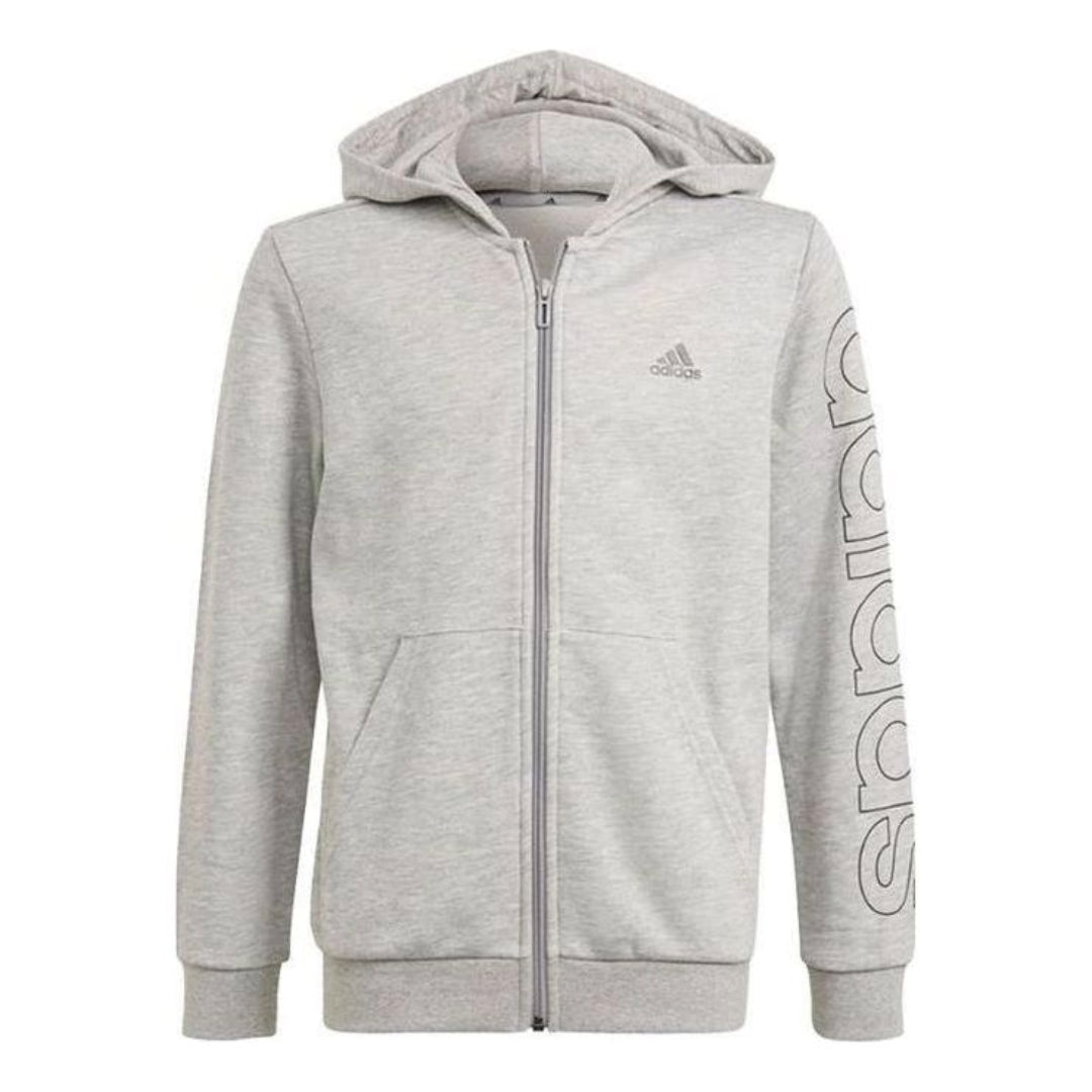 (GS) adidas Essentials Hoodie Asia Sizing 'Black White' GN4039