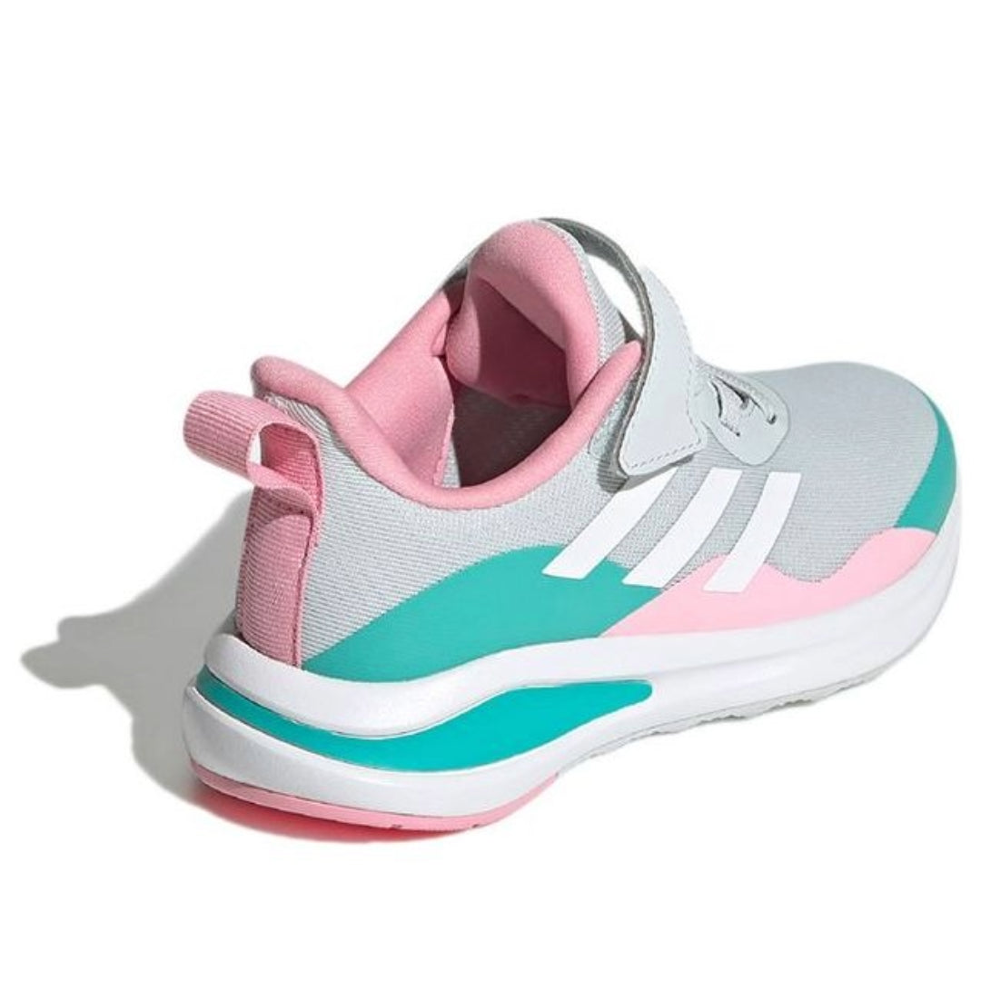 (GS) adidas FortaRun Elastic Lace Top Strap 'Grey Teal Pink' GV7838