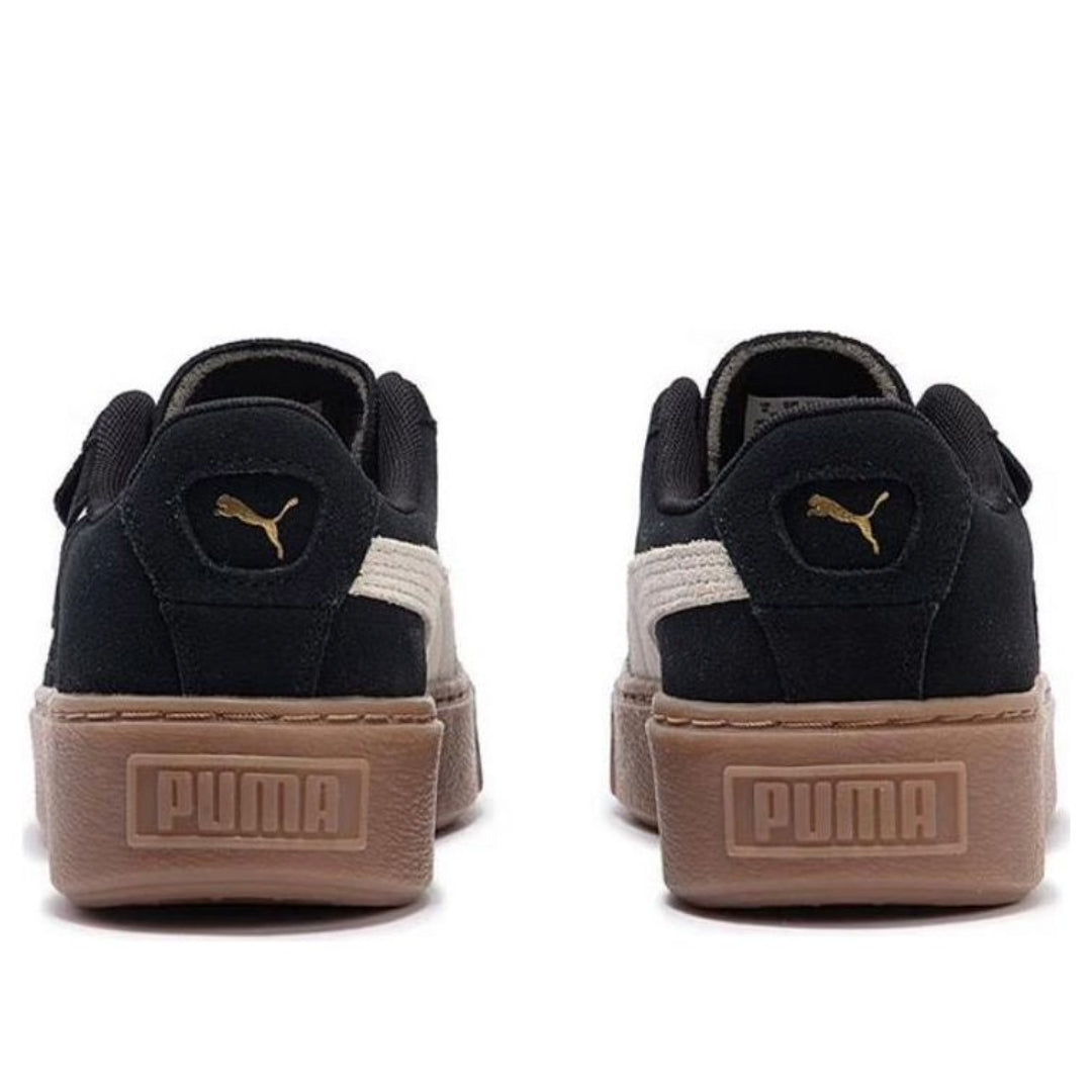 (WMNS) PUMA Suede Platform Cutout 'Black White Brown' 397233-01