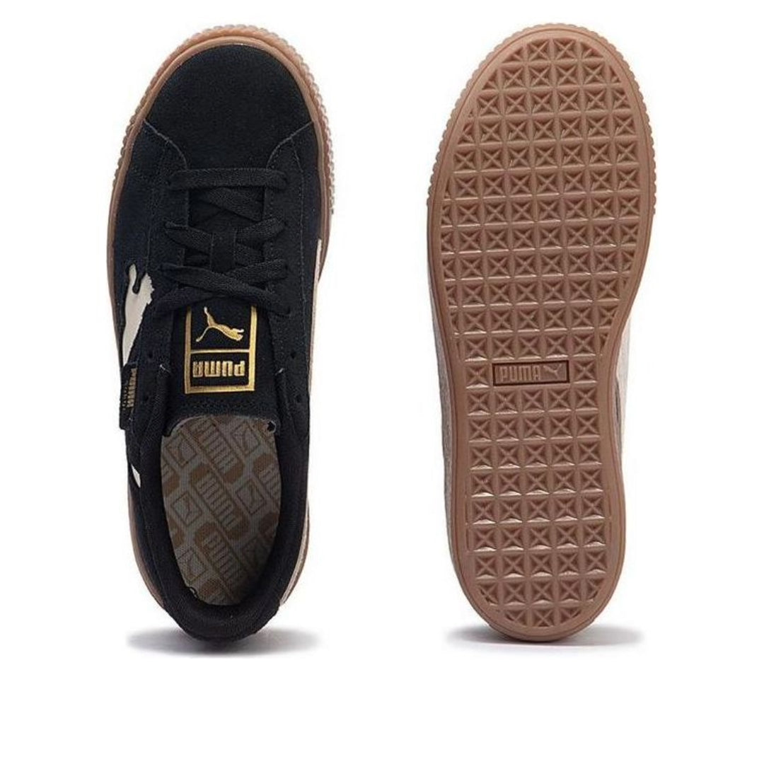 (WMNS) PUMA Suede Platform Cutout 'Black White Brown' 397233-01