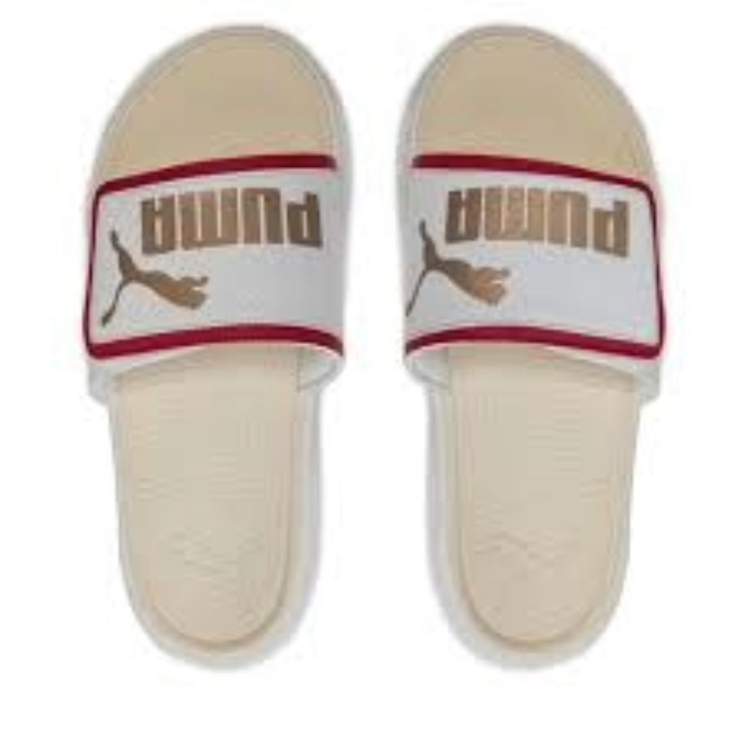 PUMA Royalcat Comfort Slides 'White Red Gold' 395423-01