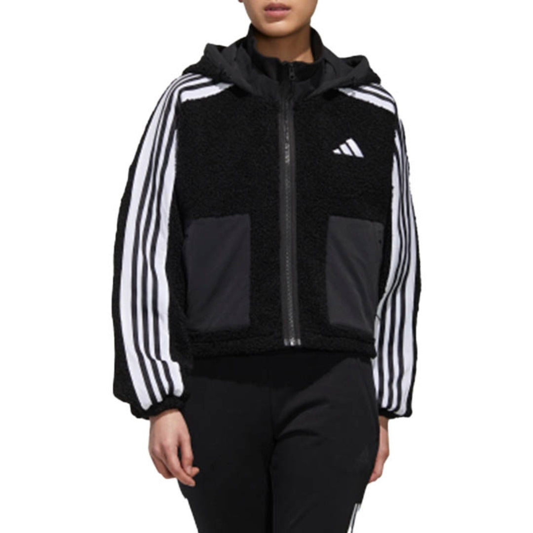 (WMNS) adidas Urban BOA Short Knitted Jacket Asia Sizing 'Black White' GM1426