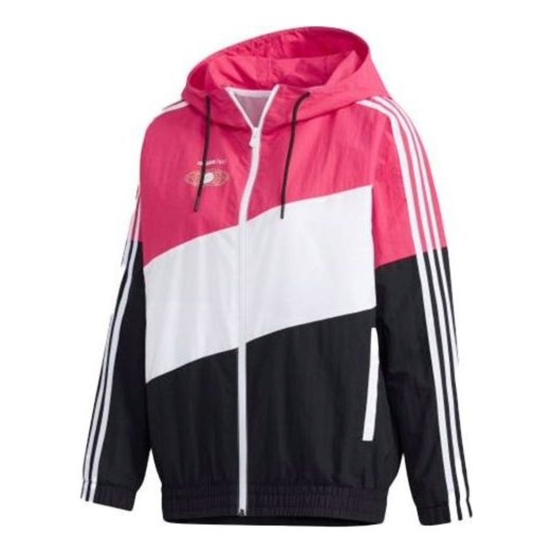 (WMNS) adidas Neo Windproof Hooded Jacket  Asia Sizing 'Pink White Black' GM2318