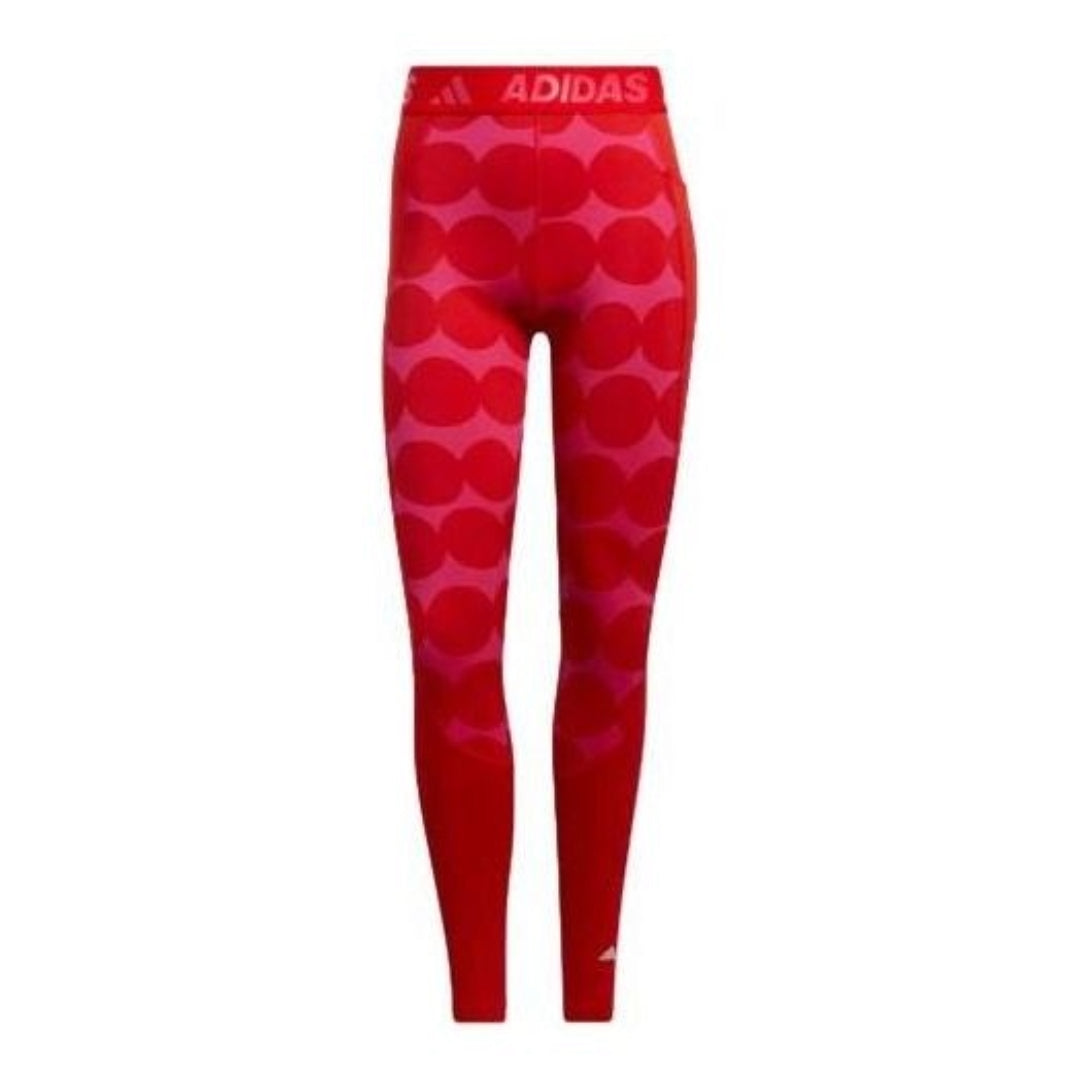 (WMNS) adidas Marimekko Techfit Long Tights Asia Sizing 'Red' GR8029