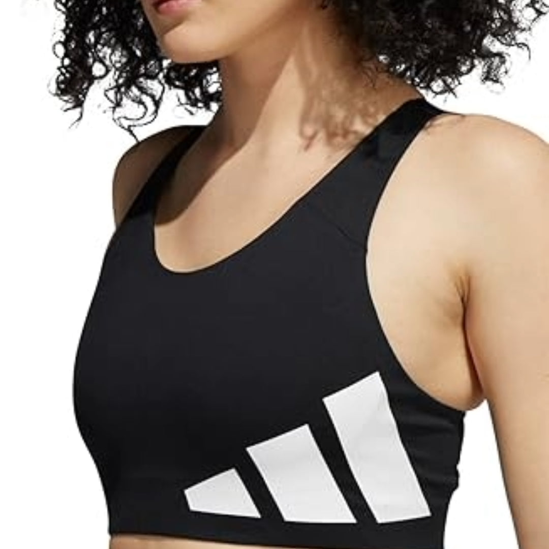 (WMNS) adidas Ultimate High-Support Logo Bra Asia Sizing 'Black White' GR8205