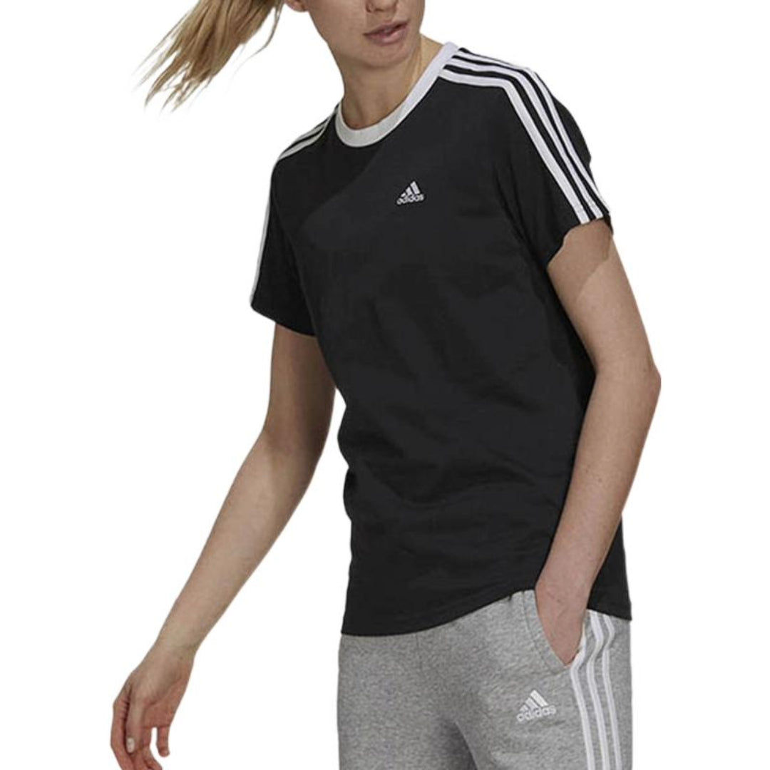 (WMNS) adidas Essentials 3-Stripes T-Shirt Asia Sizing 'Black' GS1379