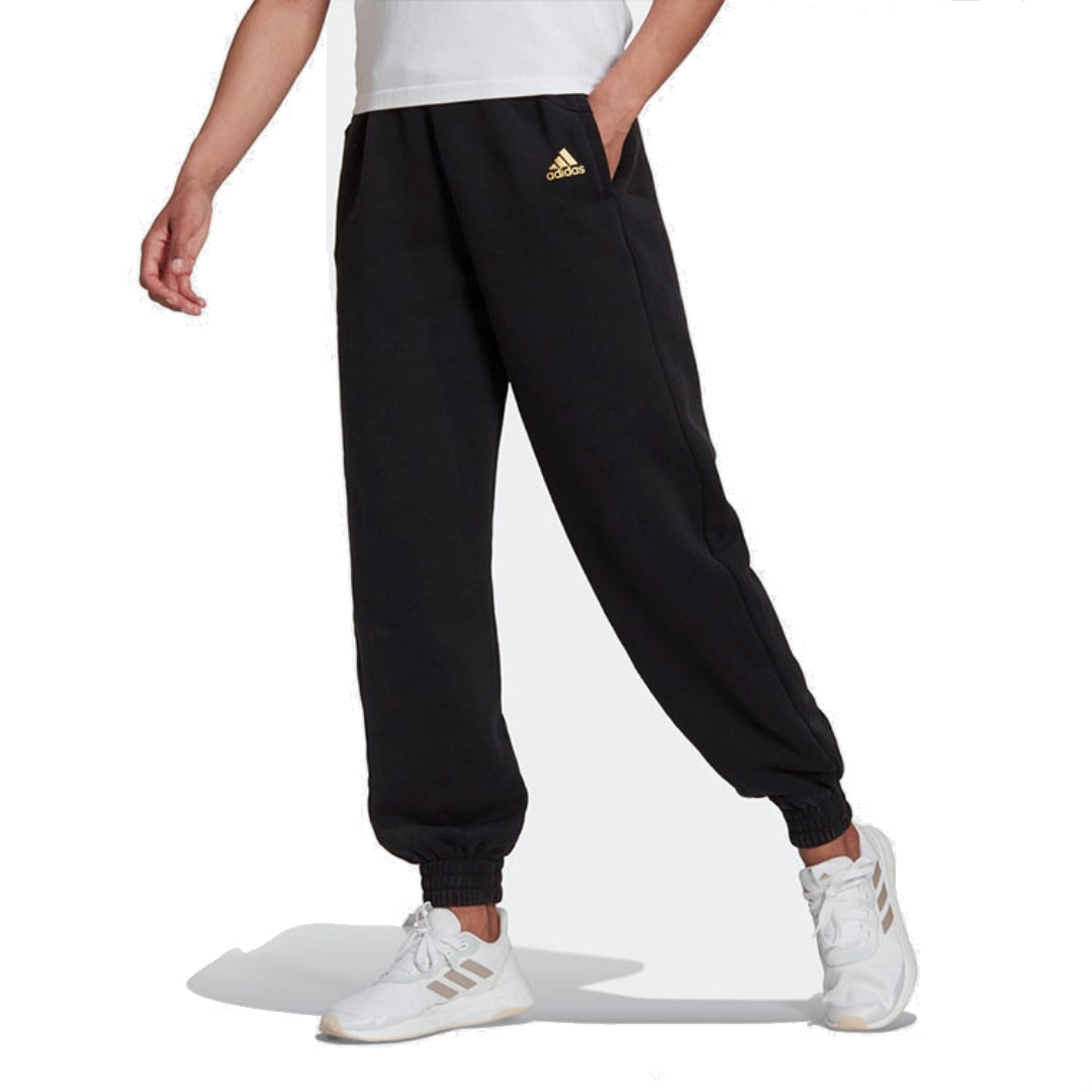 (WMNS) adidas Warm Golden Logo Pants Asia Sizing 'Black' GS8590