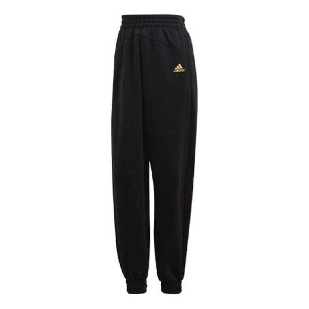 (WMNS) adidas Warm Golden Logo Pants Asia Sizing 'Black' GS8590