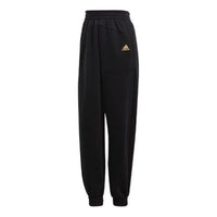 (WMNS) adidas Warm Golden Logo Pants Asia Sizing 'Black' GS8590