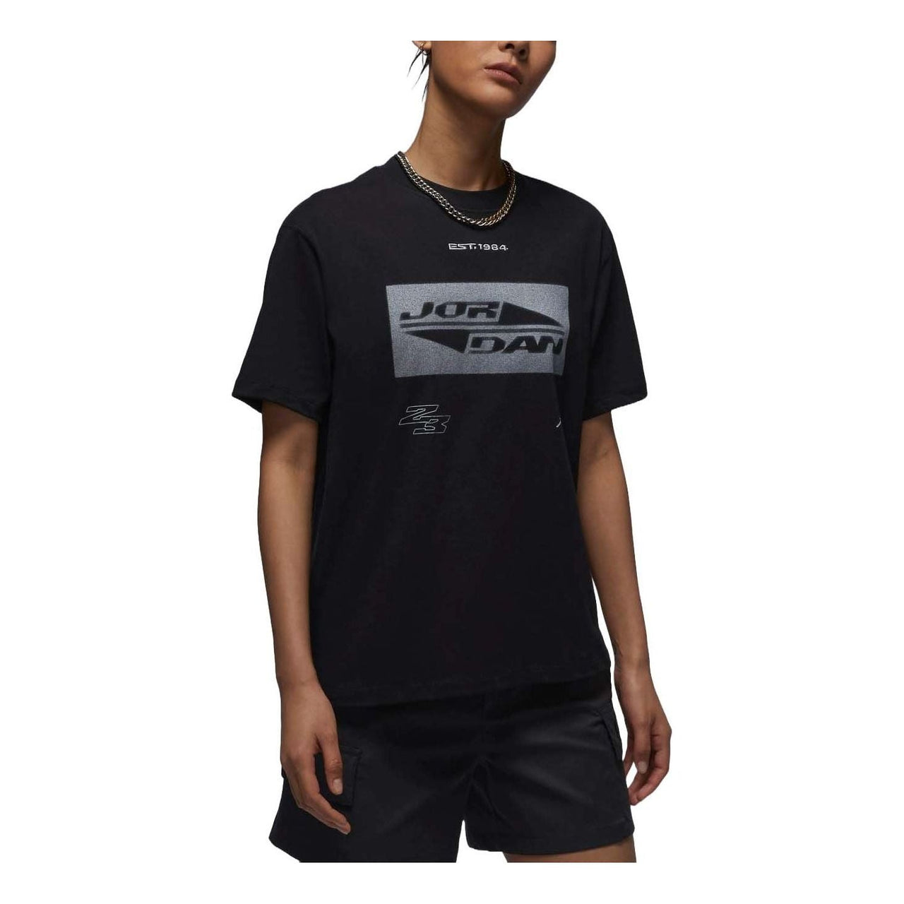 (WMNS) Air Jordan Graphic T-shirt Asia Sizing 'Black' FV7135-010