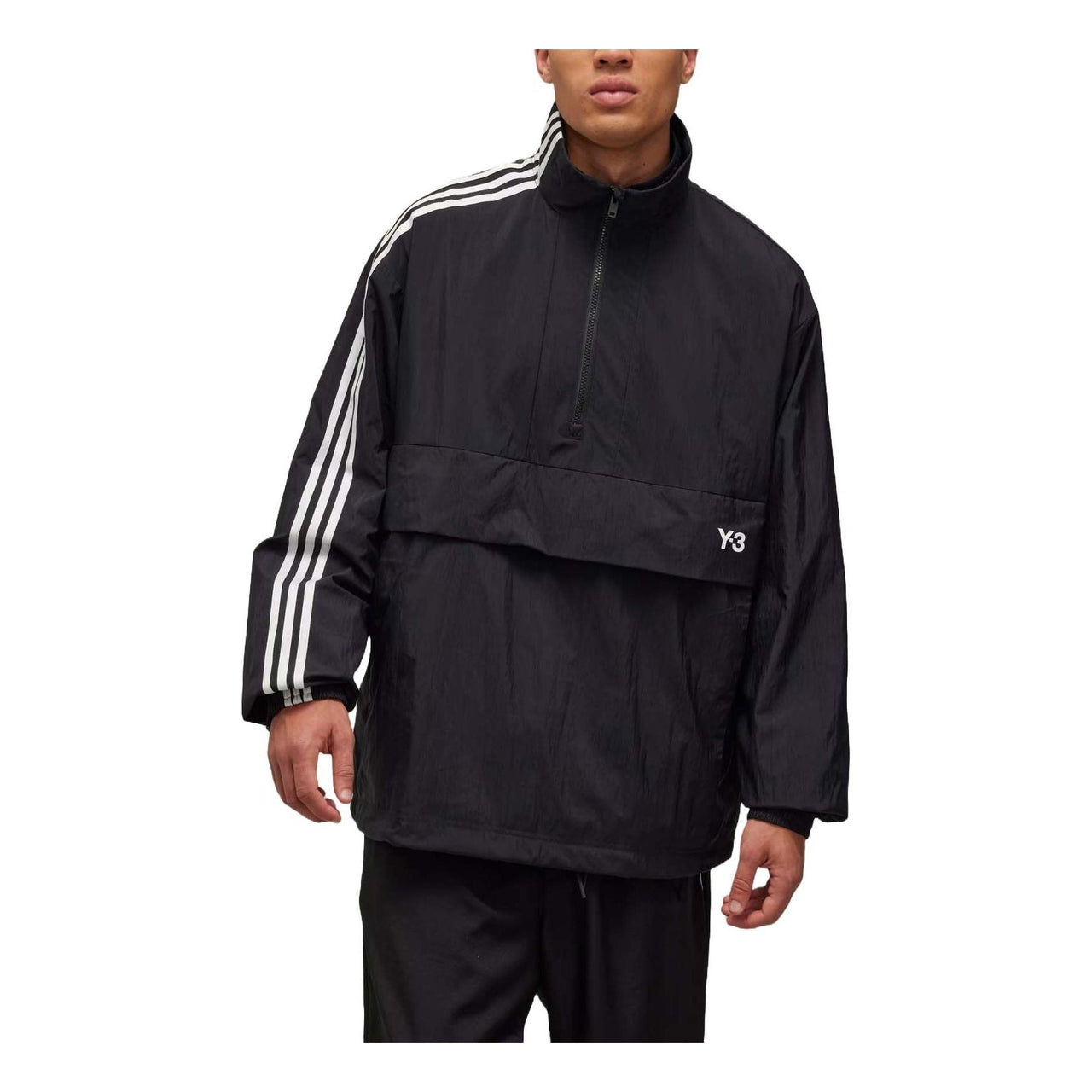 adidas Y-3 3-Stripes Nylon Shell 1/2 Zip Jacket Asia Sizing 'Black' JD9796