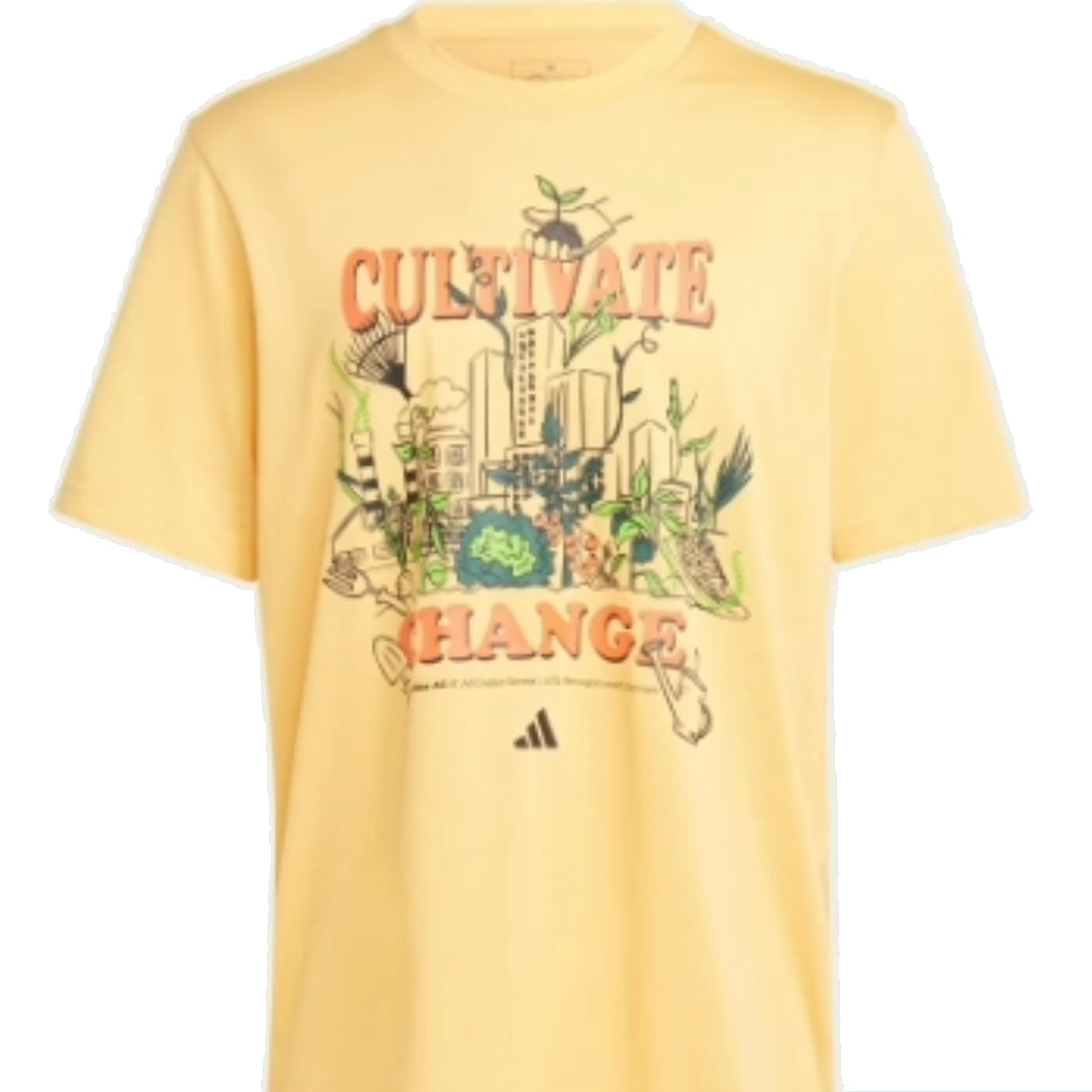 adidas Running Earth Day Graphic T-Shirt Asia Sizing 'Yellow' IY7599