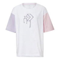(WMNS) Converse Logo Printed T-Shirt Asia Sizing 'White Pink' 10020854-A01