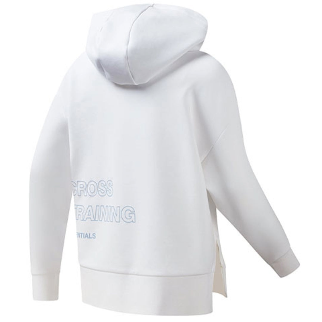 (WMNS) FILA Athletics Split Hem Asymmetric Hoodie 'White Blue' A11W111242F-WT