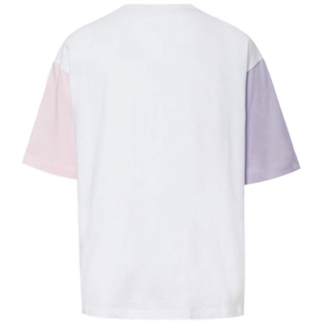 (WMNS) Converse Logo Printed T-Shirt Asia Sizing 'White Pink' 10020854-A01
