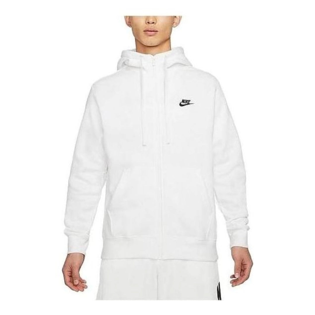 Nike Sportswear Club Fleece Full-Zip Hoodie 'White' BV2645-100
