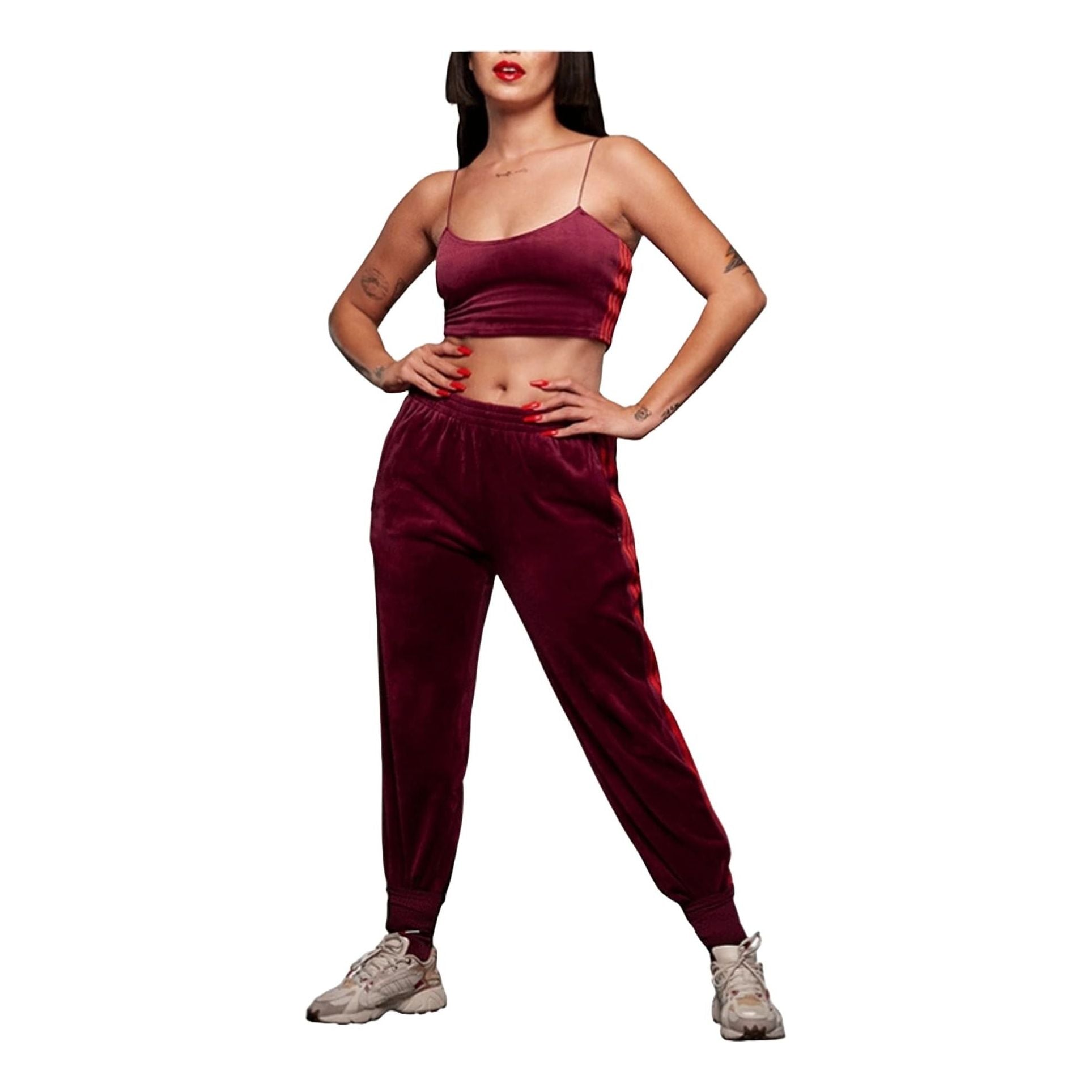 (WMNS) adidas x Ivy Park Velour Bra Asia Sizing 'Burgundy'b HH7136