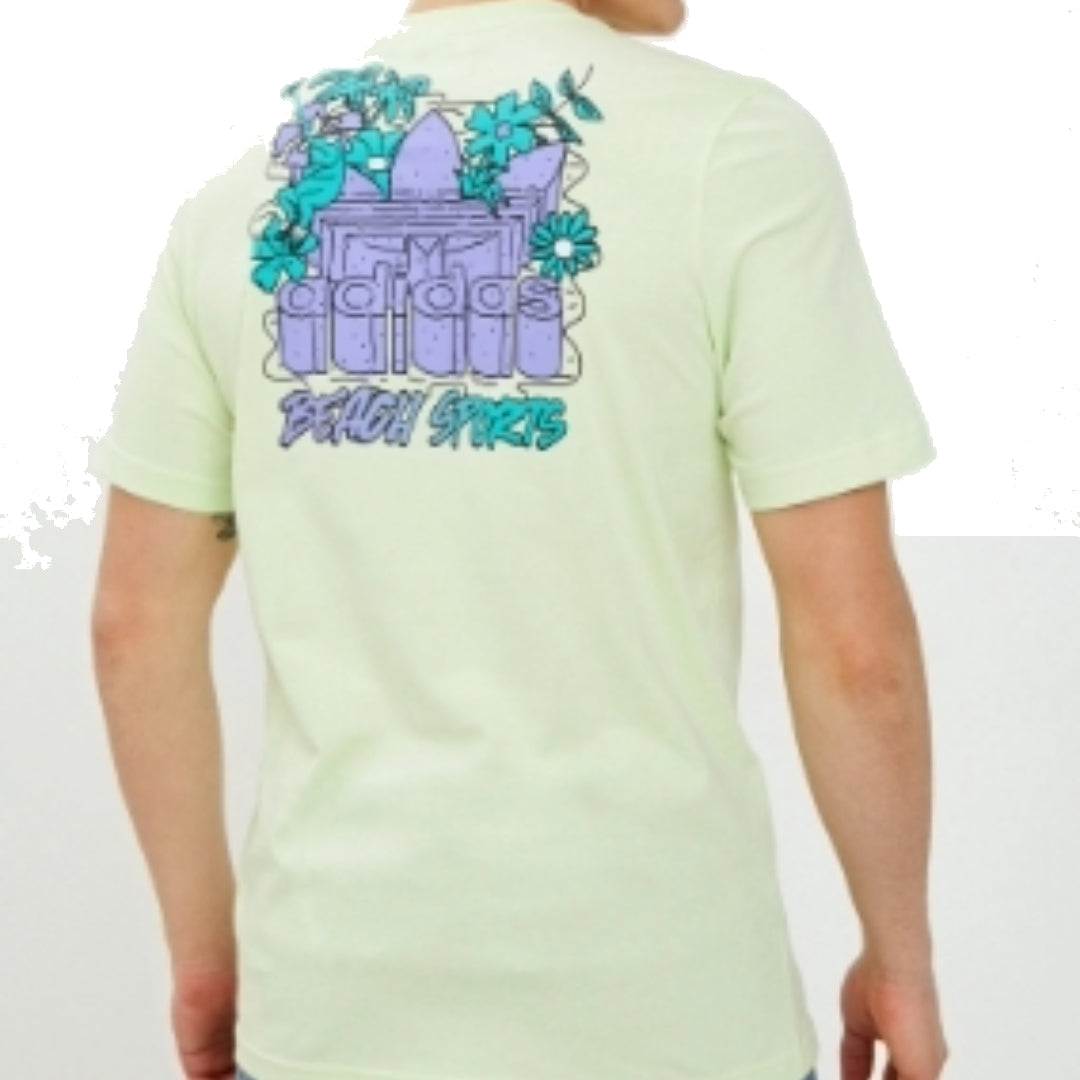 adidas originals Graphic Stoked Fish Flowers T-Shirt 'Green Purple' HF4866