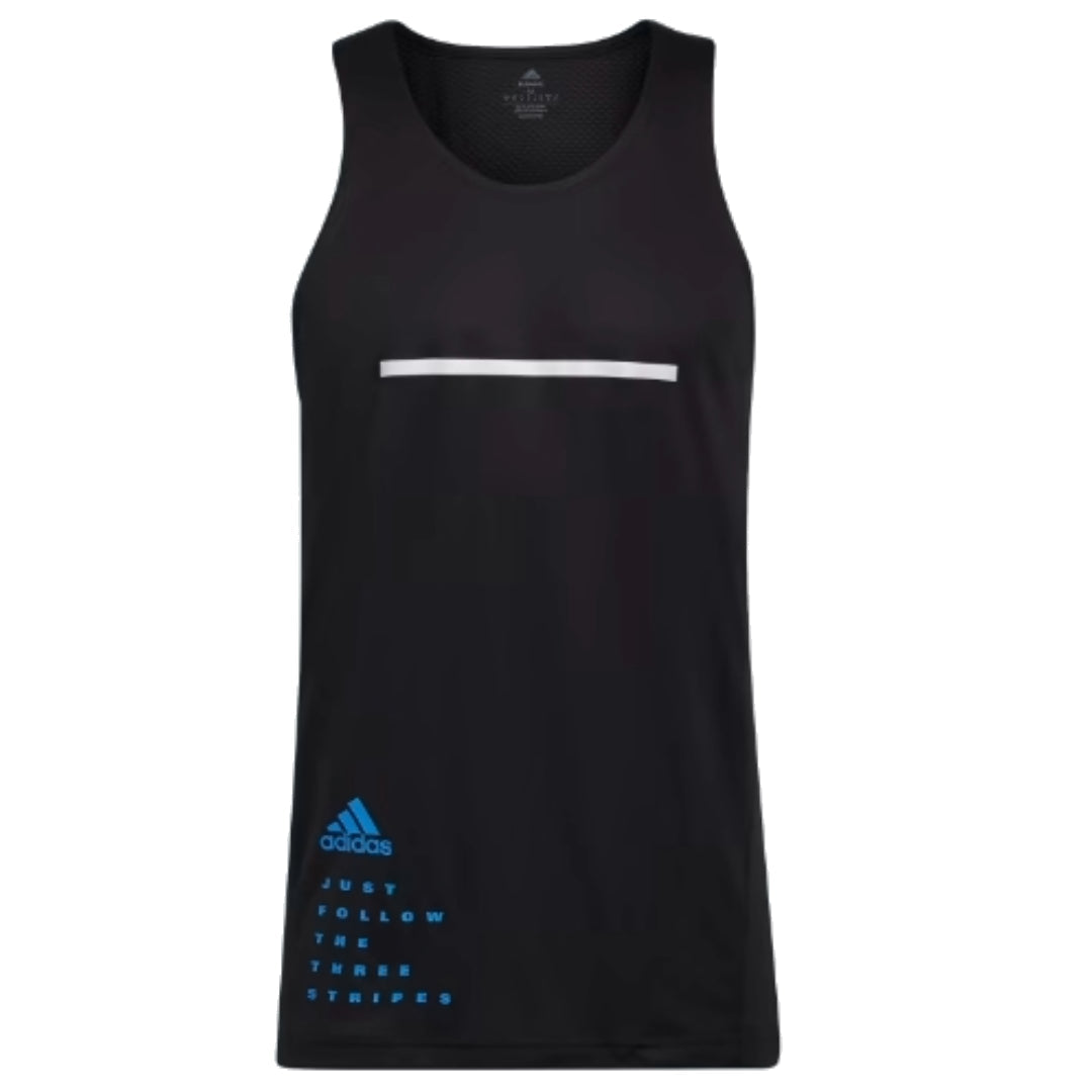 adidas Own The Run Marathon Graphic Singlet Asia Sizing 'Black' H58600