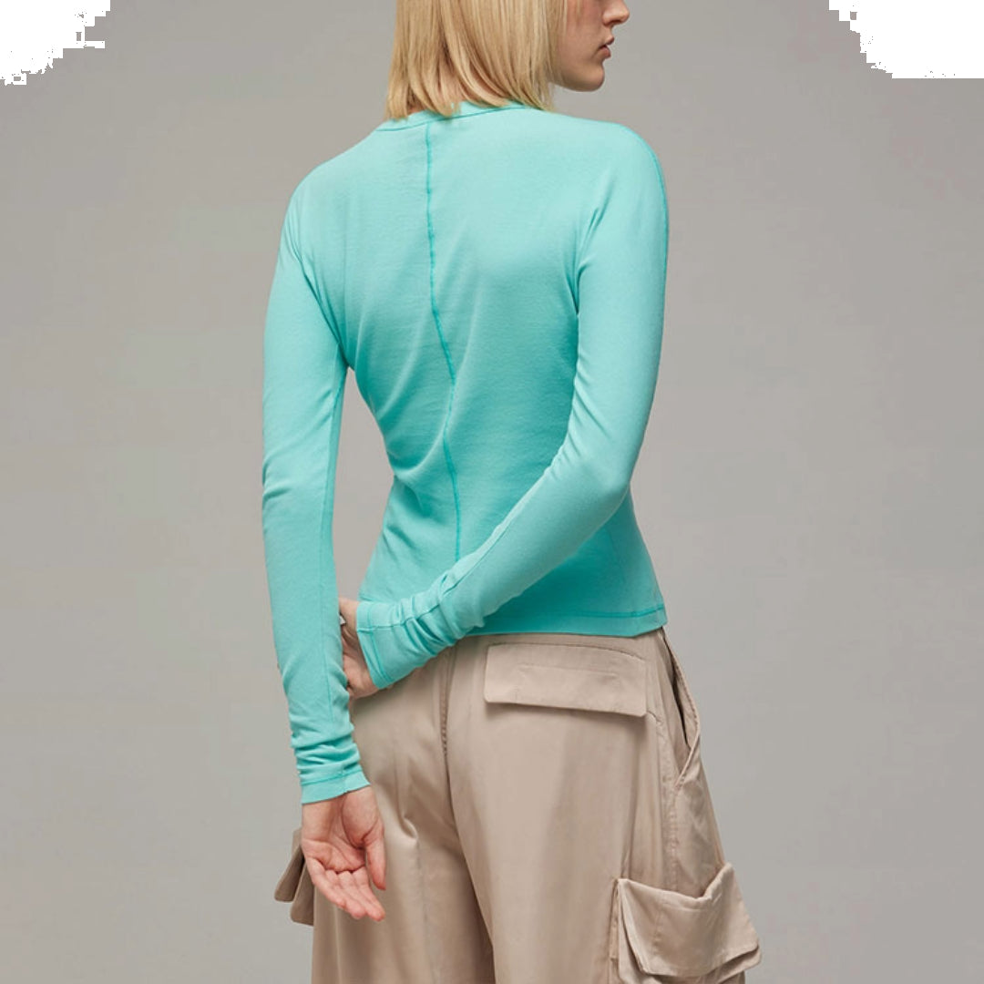 (WMNS) adidas x Y-3 Fitted Long Sleeve T-Shirt 'Blue' IV7758