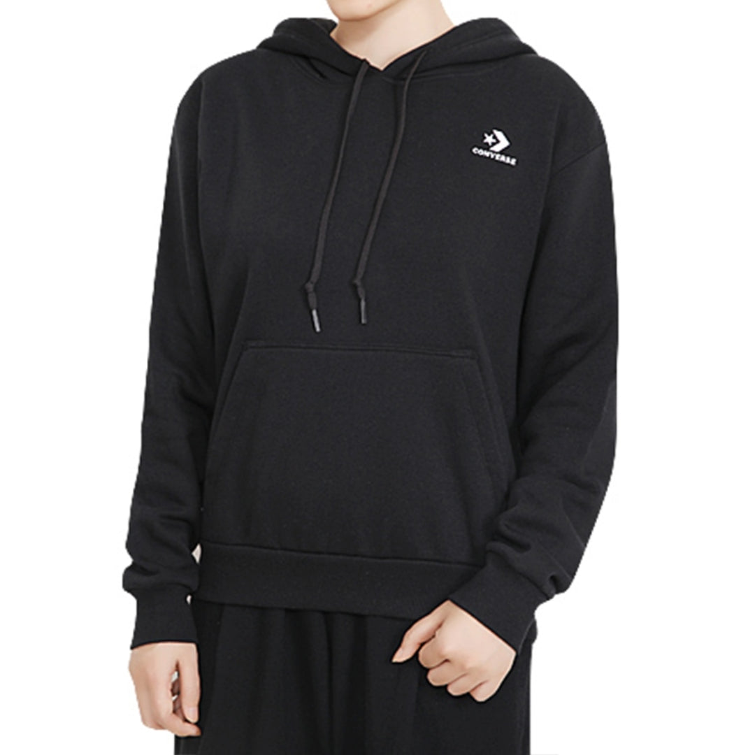 (WMNS) Converse Embroidered Star Chevron Pullover Asia Sizing 'Black' 10020872-A01