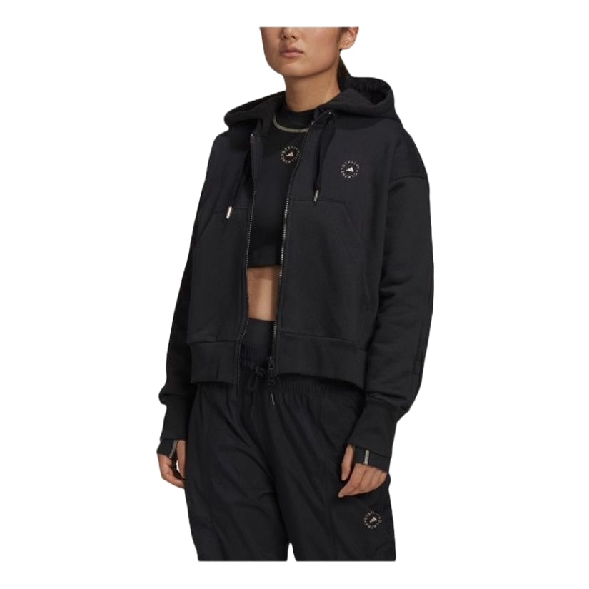 (WMNS) adidas by Stella McCartney Cropped Hoodie 'Black' GL4147