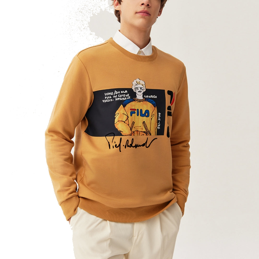 FILA Logo Graphic Sweater 'Tan Black' F11M118204F-YE
