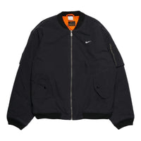 Nike Life Woven Flight Jacket Asia Sizing 'Black White' DX0681-010