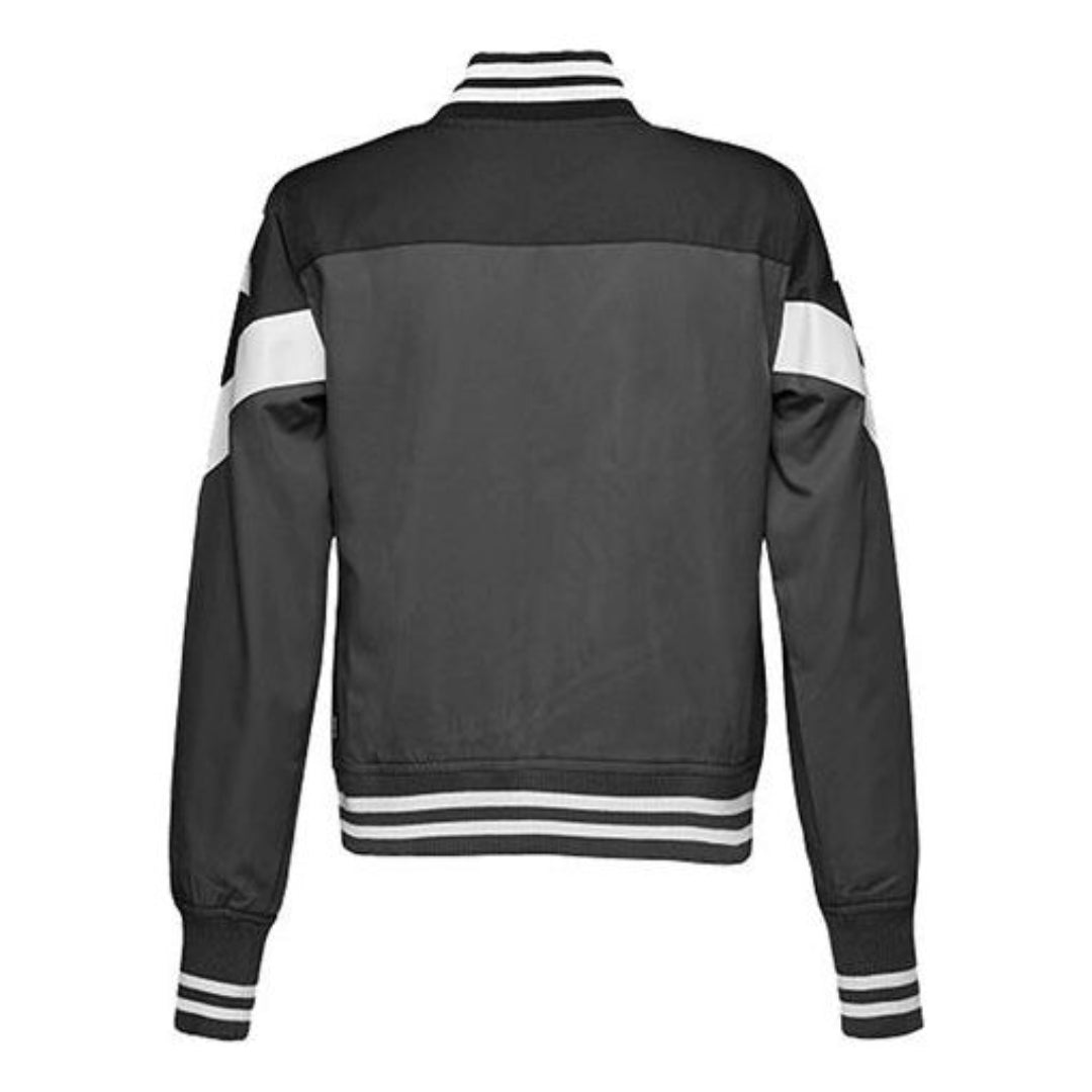 (WMNS) Converse Non-Padded Baseball Bomber Asia Sizing 'Grey White Black' 10017460-A02