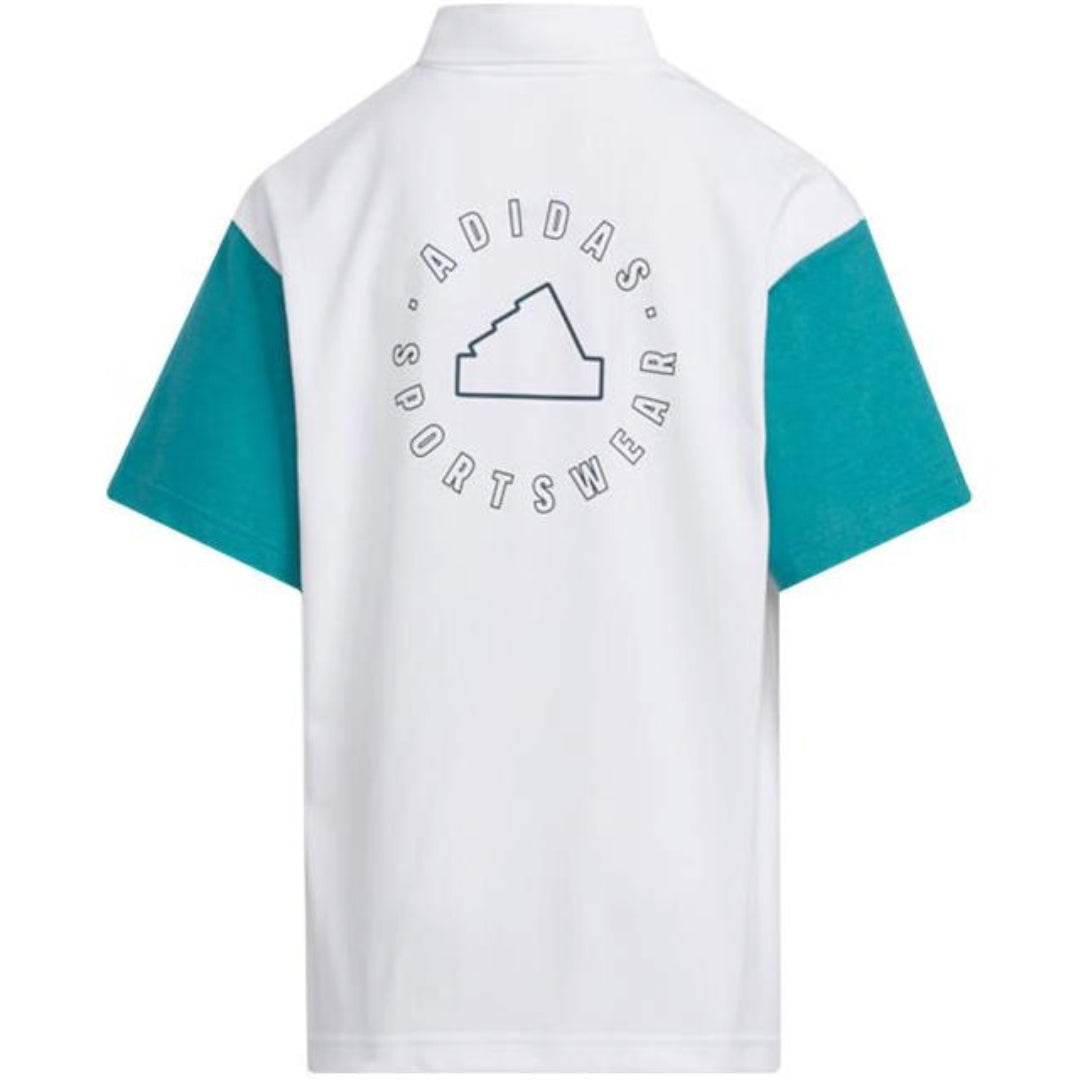 (GS) adidas Sportswear Polo Shirt 'White Teal' IT4029