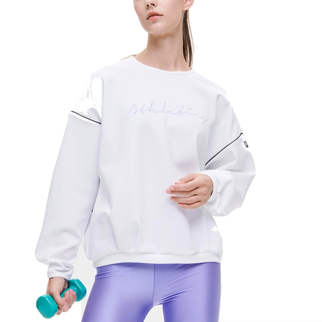 (WMNS) FILA Athletics Letter Printed Pullover Sports Sweatshirt 'White' A11W131229F-WT
