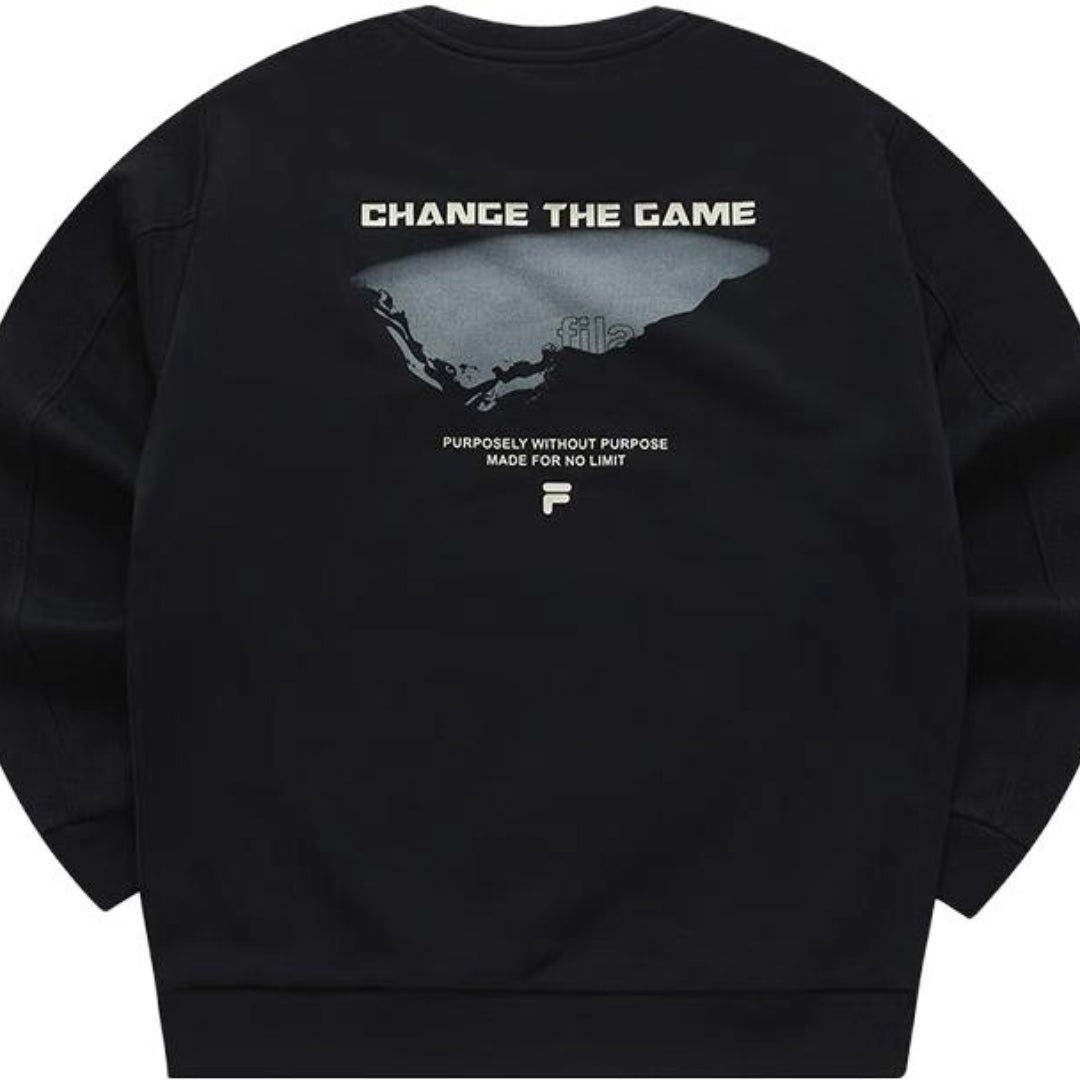 FILA FUSION Graphic Sweater 'Black White' T11M341213F-BK