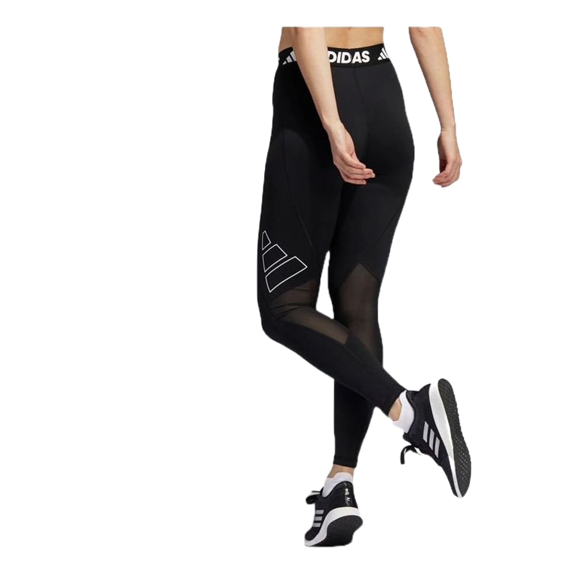(WMNS) adidas Techfit Logo Graphic Long Tights Asia Sizing 'Black' H64224