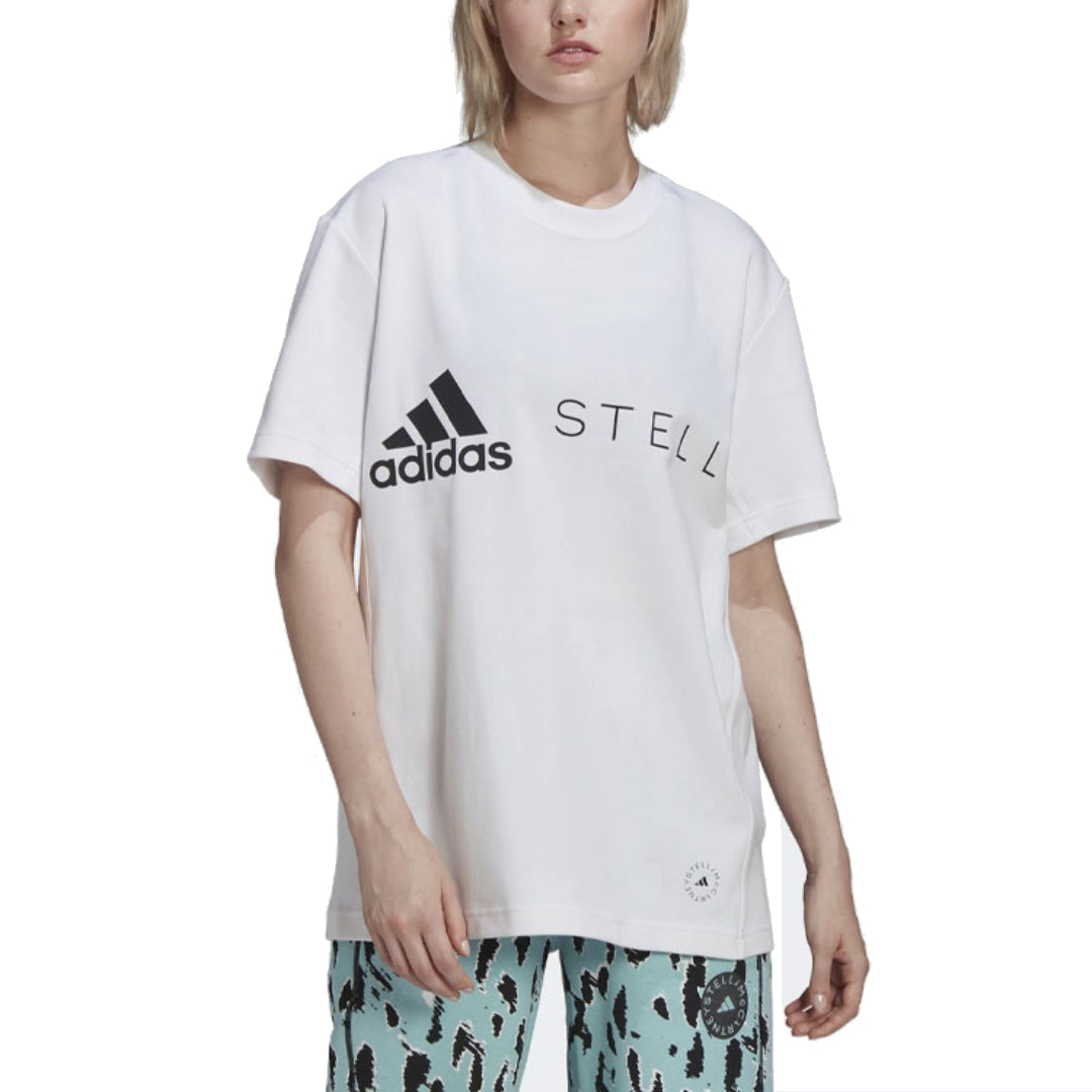(WMNS) adidas by Stella McCartney Logo T-Shirt Asia Sizing 'White Black' HB7401
