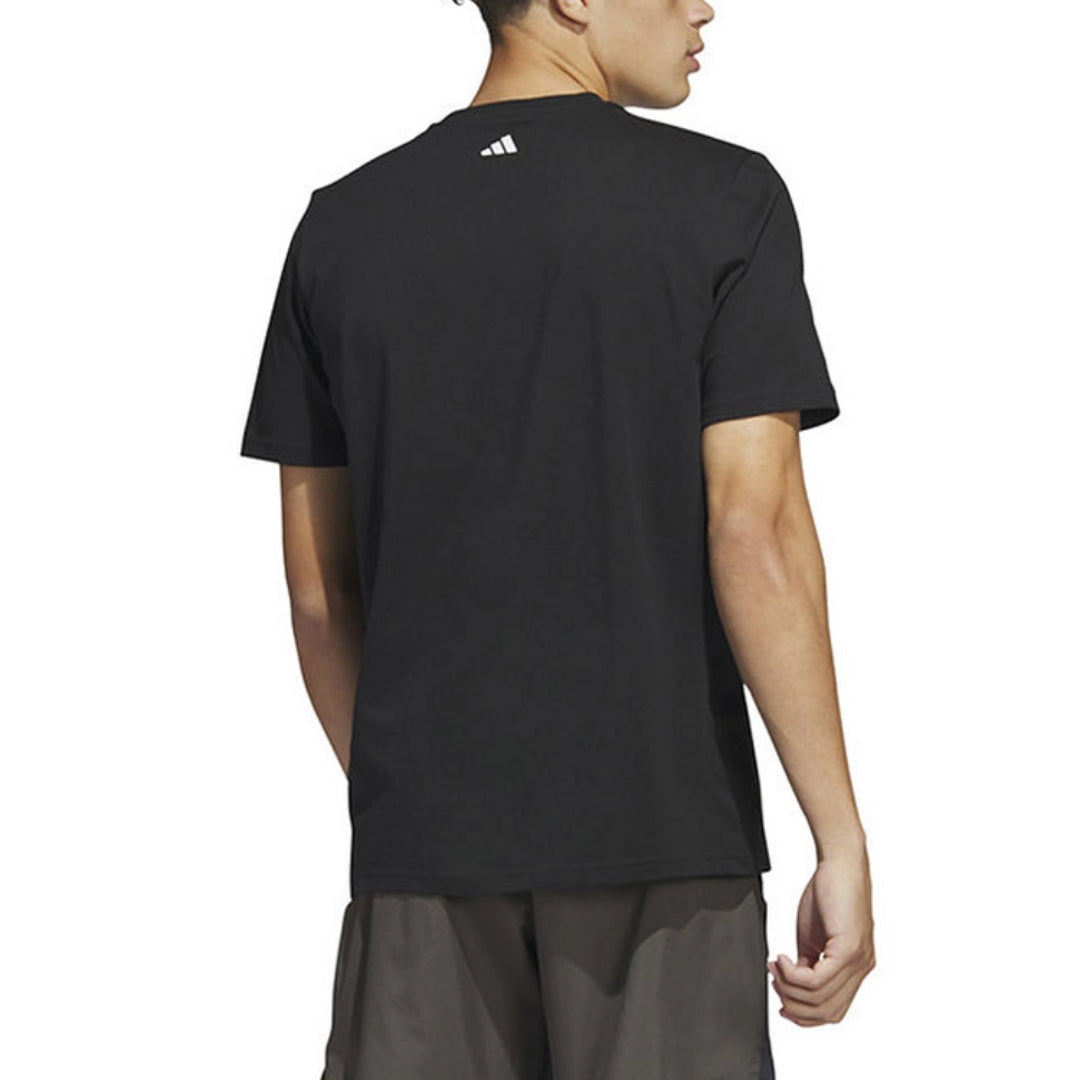 adidas Chain Net Basketball Graphic T-Shirt Asia Sizing 'Black Pink Blue' IC1862