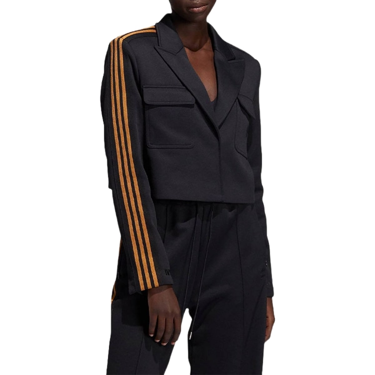 (WMNS) adidas x Ivy Park Suit Crop Jacket Asia Sizing 'Black Gold' GP4707