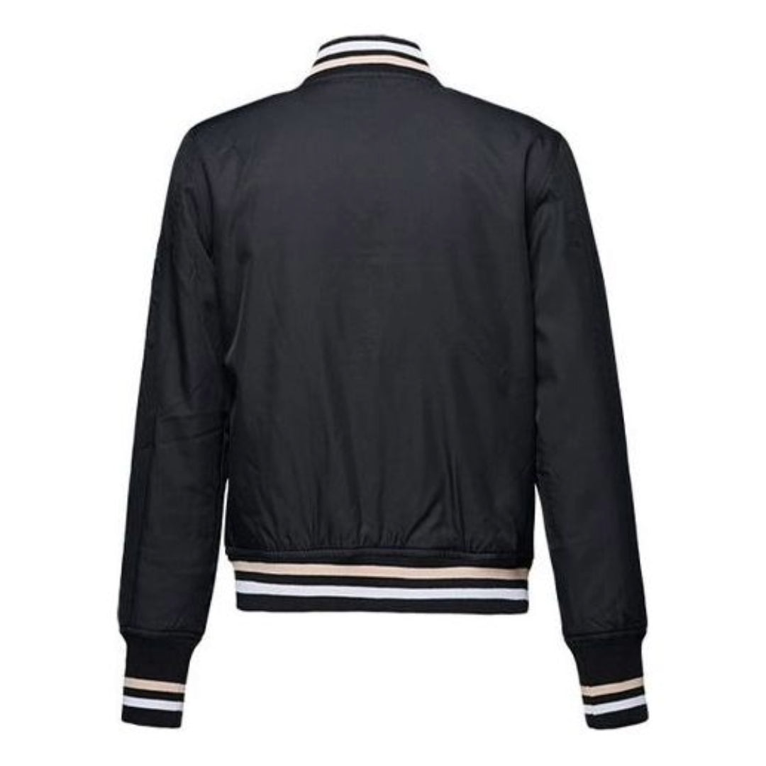(WMNS) Converse Baseball Jacket Asia Sizing 'Black White' 10017469-A01