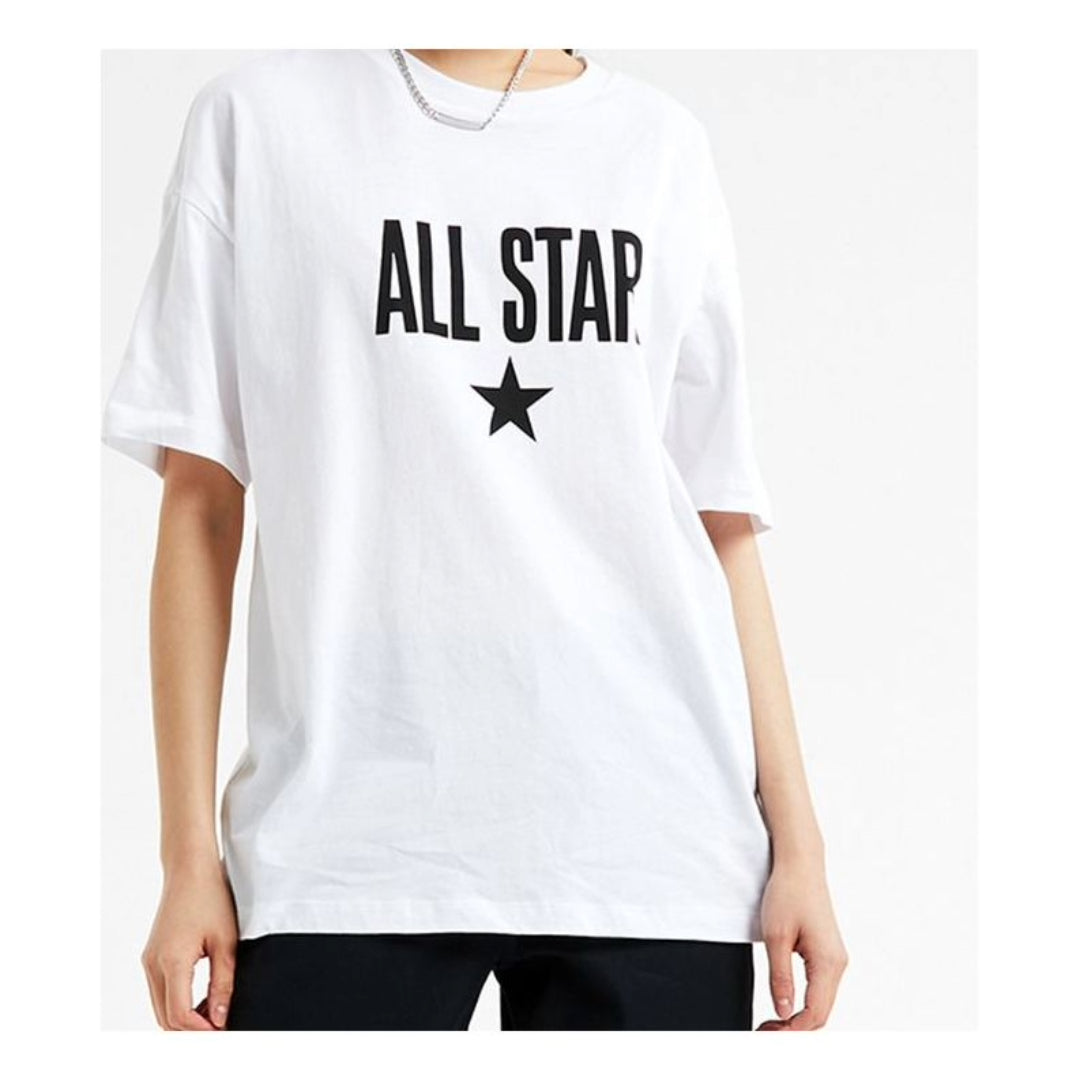 (WMNS) Converse All Star T-Shirt Asia Sizing 'White Black' 10020932-A01