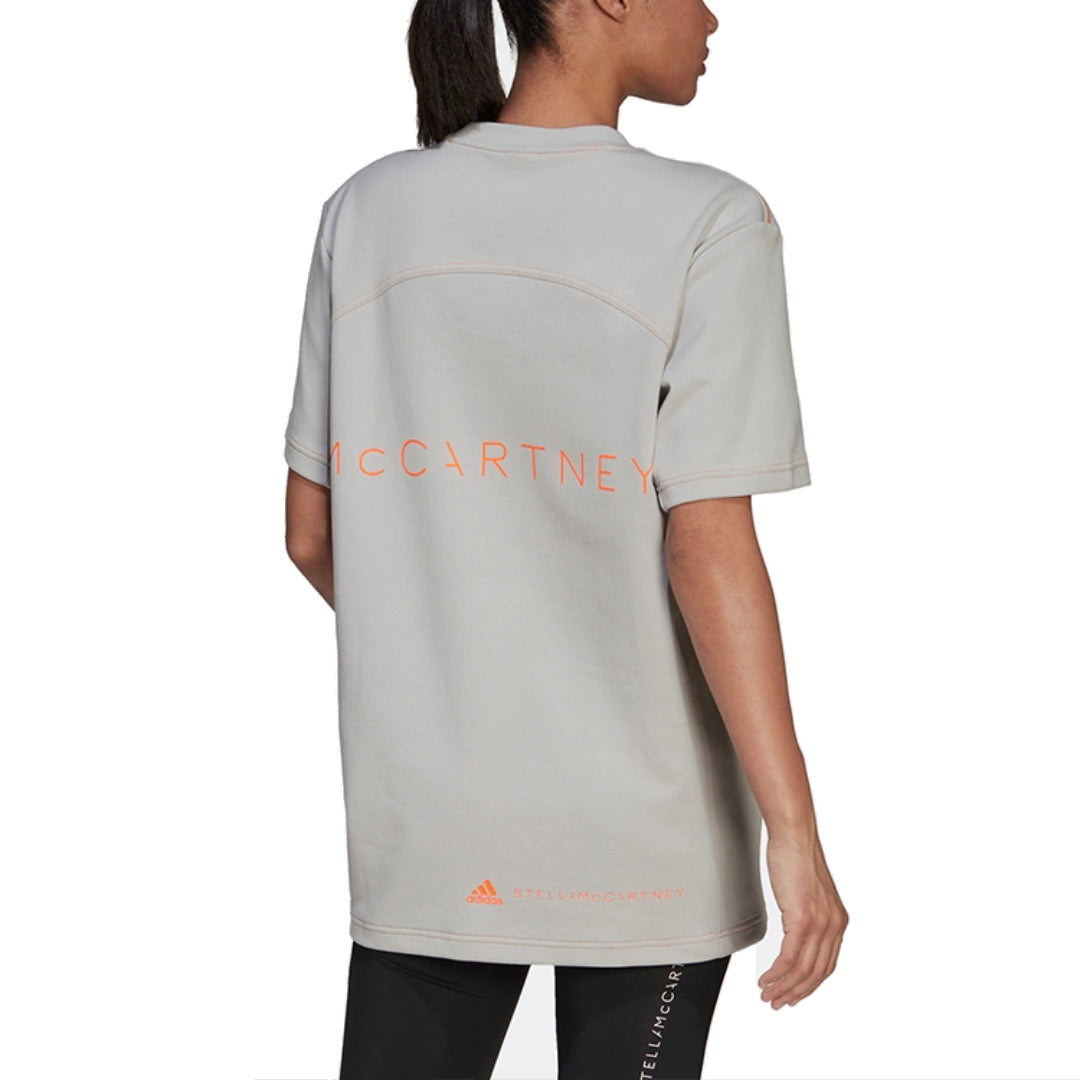 (WMNS) adidas by Stella McCartney Logo T-Shirt Asia Sizing 'Grey Orange' HB7404