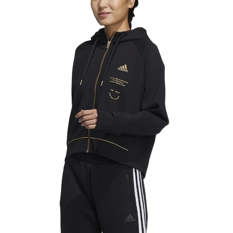 (WMNS) adidas Adi Logo Jacket Asia Sizing 'Black' HG1840