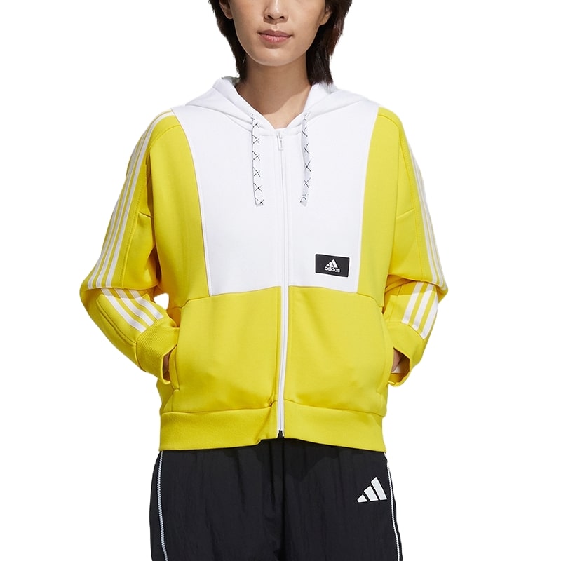 (WMNS) adidas Street Jacket Asia Sizing 'Yellow White' GP0690