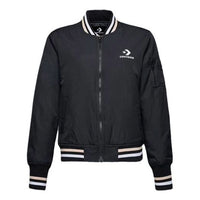 (WMNS) Converse Baseball Jacket Asia Sizing 'Black White' 10017469-A01