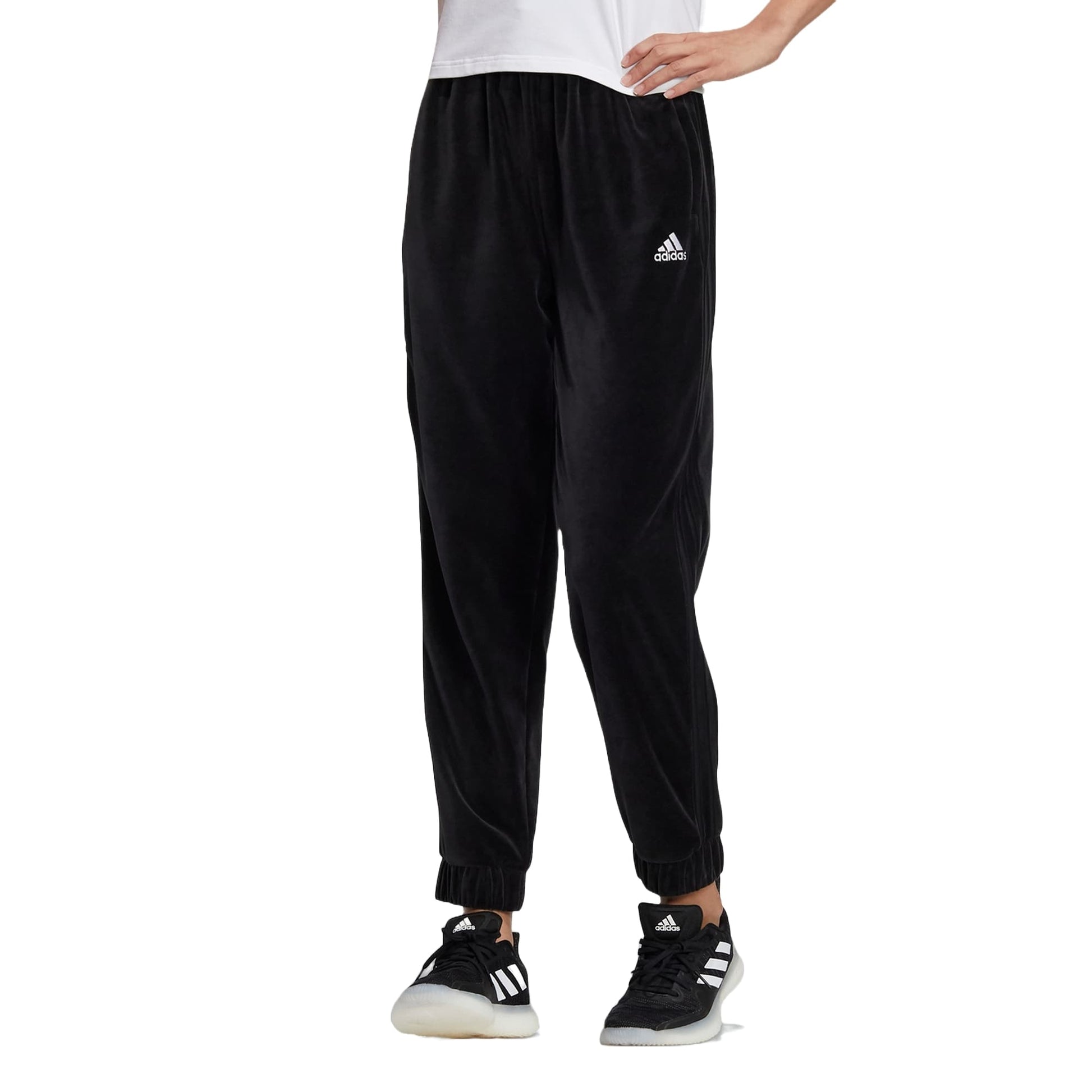 (WMNS) adidas Velour Pants Asia Sizing 'Black' HG1847