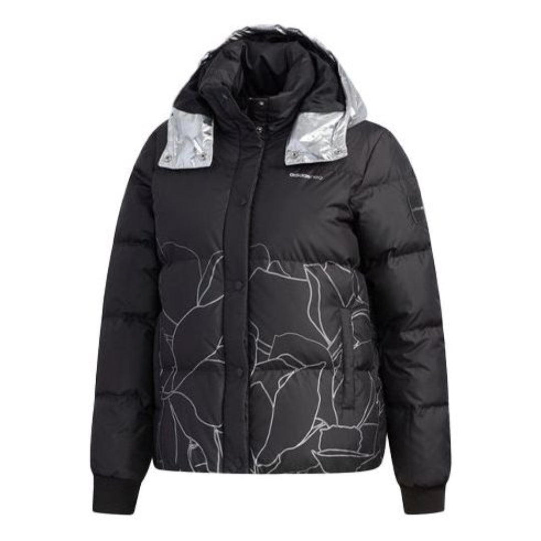(WMNS) adidas Neo Slim Fit Hooded Down Jacket 'Black' EI4421