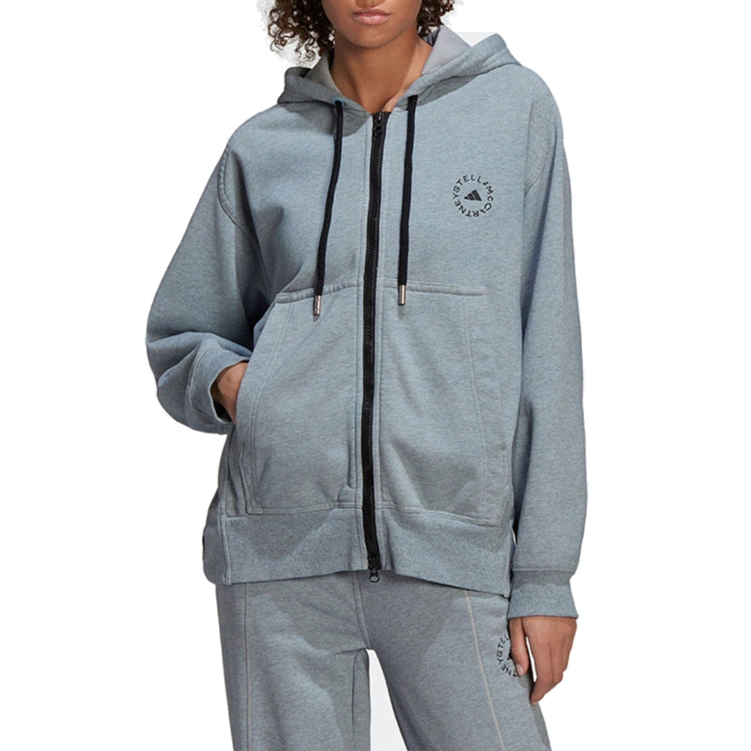 (WMNS) adidas By Stella McCartney Sportswear Fleece Jacket Asia Sizing 'Grey' HB7405