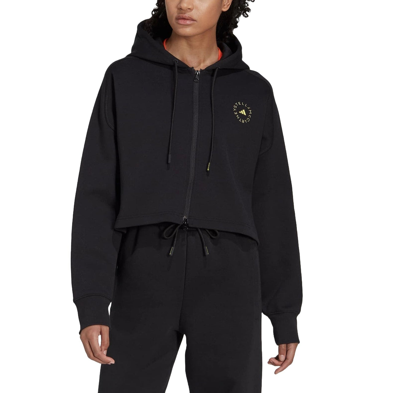 (WMNS) adidas by Stella McCartney Cropped Hoodie Asia Sizing 'Black' HG1946